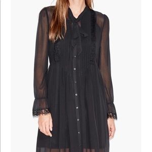 The Kooples Black Dress with Lace Trim